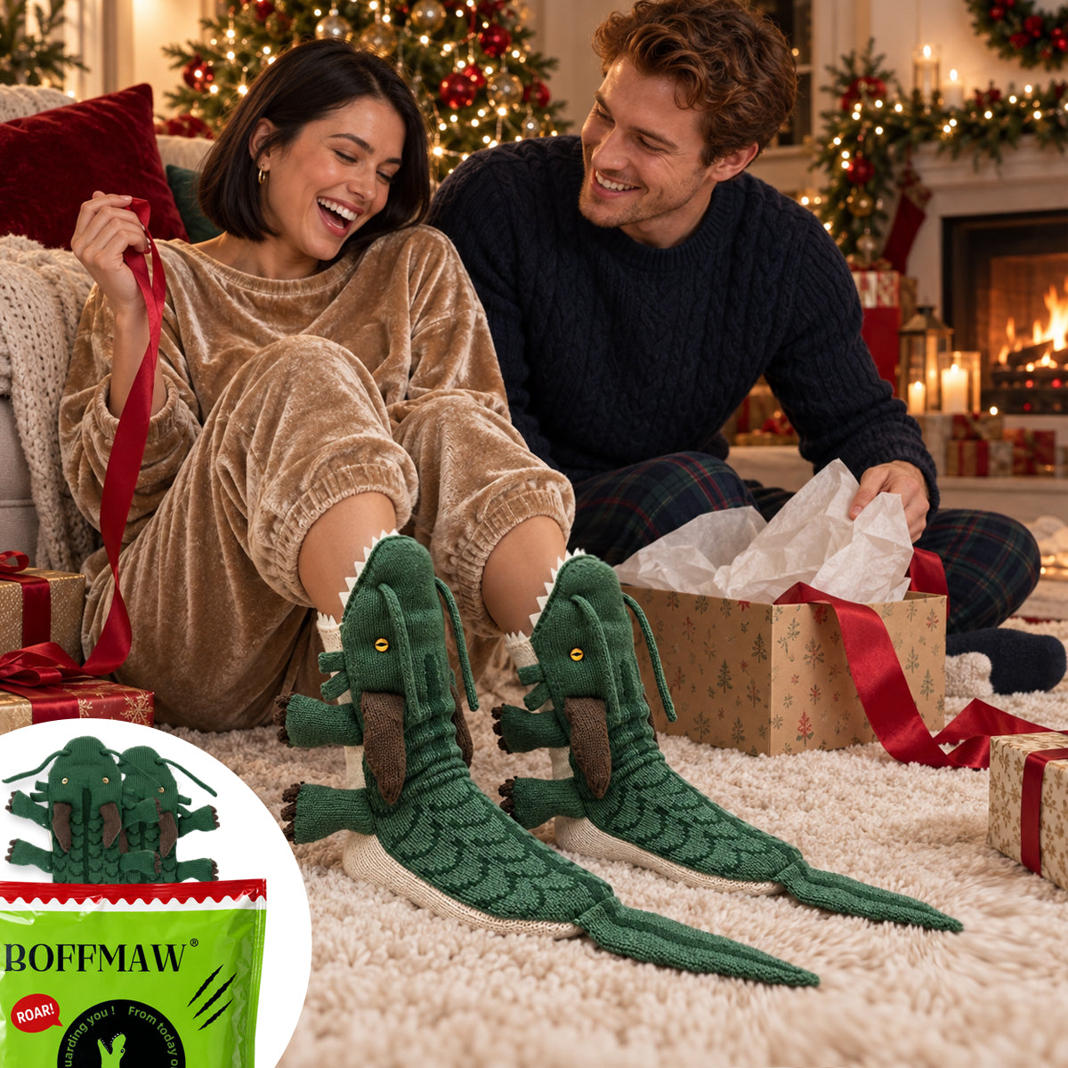 3D Dragon Knit Socks – Funny Animal Novelty Socks