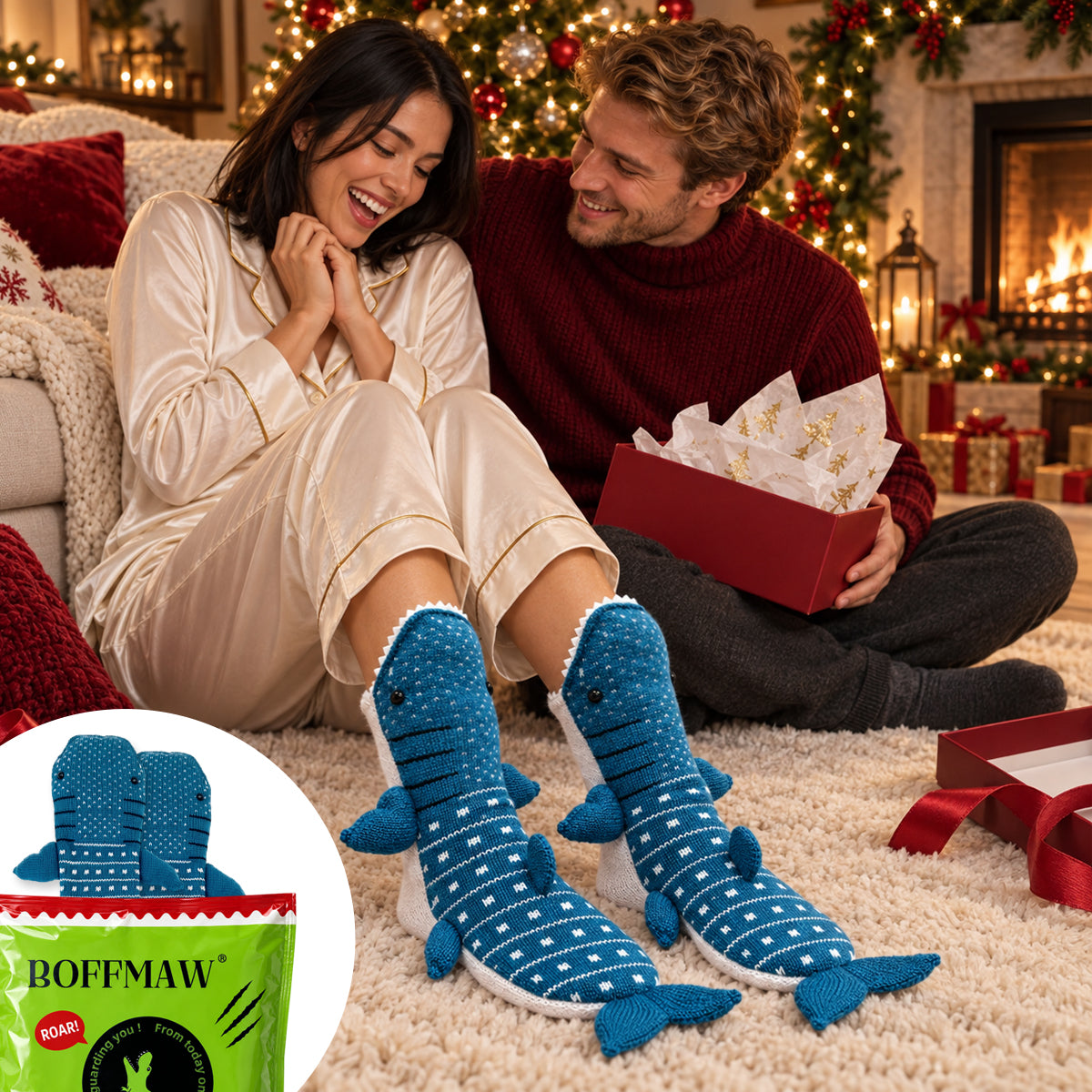 3D Whale Shark Knit Socks – Funny Animal Novelty Socks