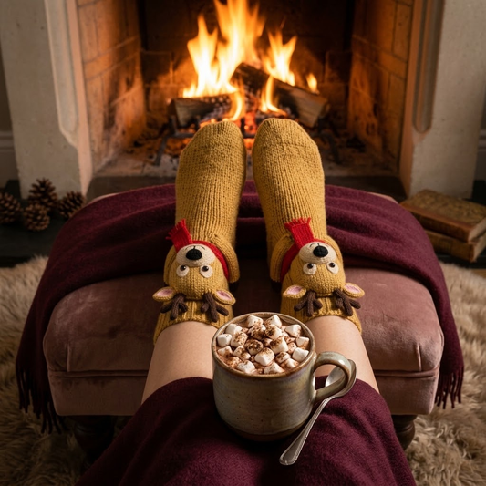3D Reindeer Knit Socks ‑ Funny Christmas Novelty Socks