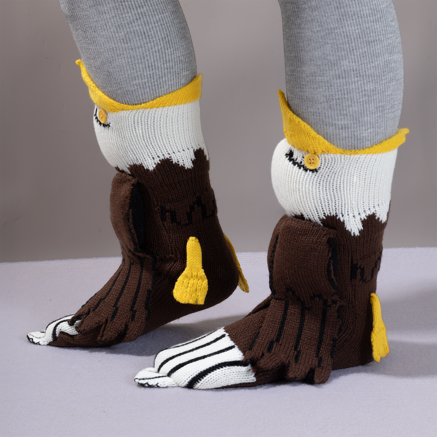 BOFFWAM Eagle Knit Socks-Quirky creative design & Comfy Soft knitted material, Carpet socks for Family Party Unisex Menswear Original