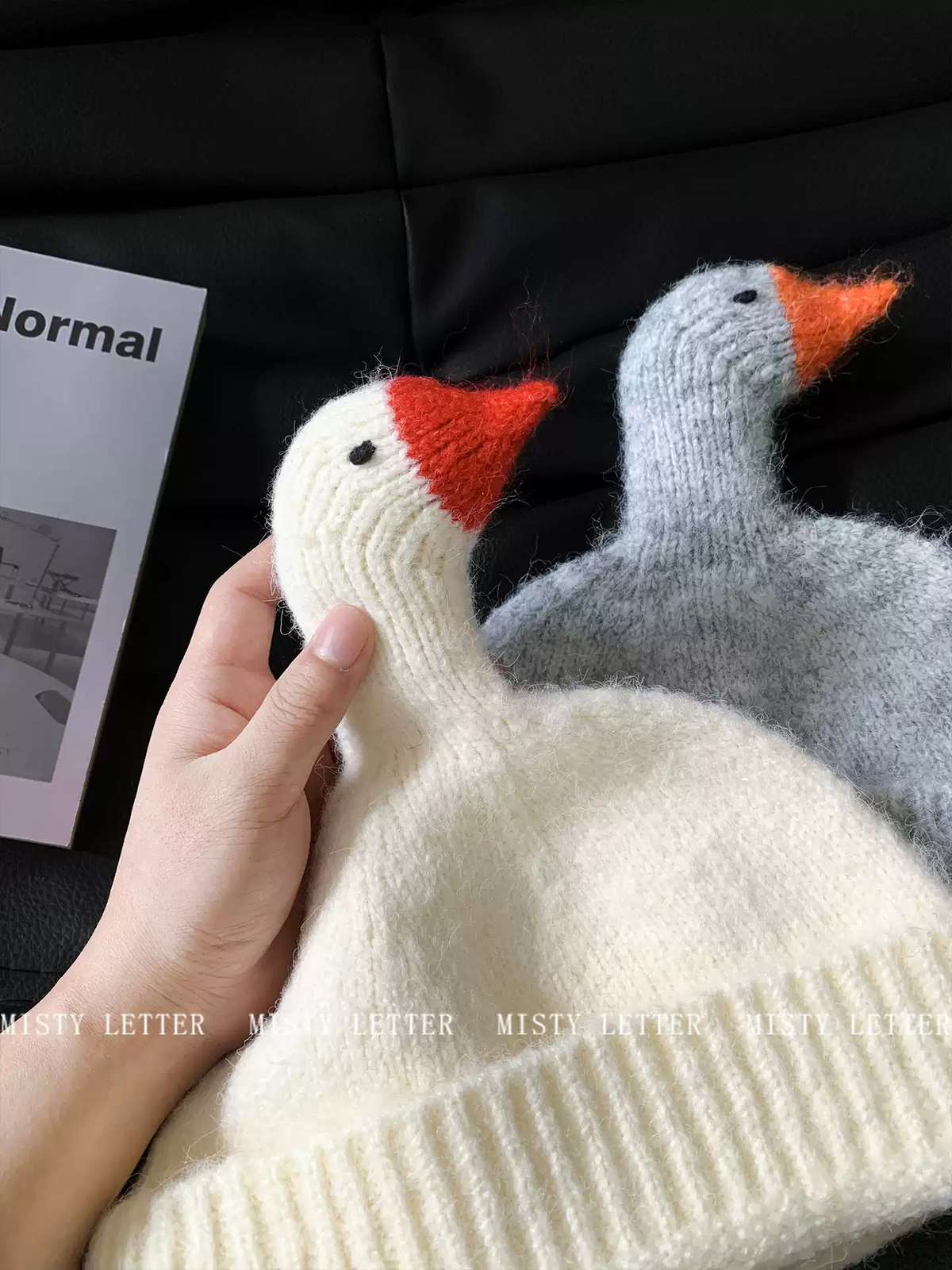 3D Honking Goose Knit Beanie for kids and women