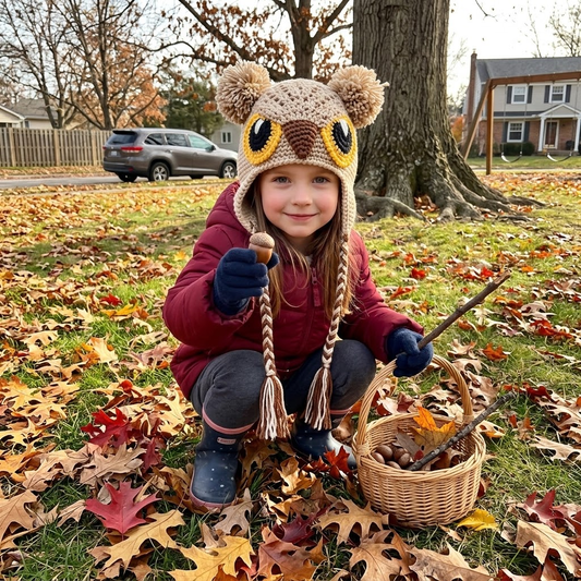 Wise Little Owl 3D Knit Earflap Hat
