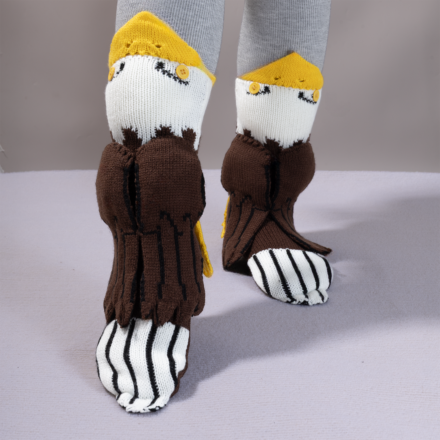 BOFFWAM Eagle Knit Socks-Quirky creative design & Comfy Soft knitted material, Carpet socks for Family Party Unisex Menswear Original
