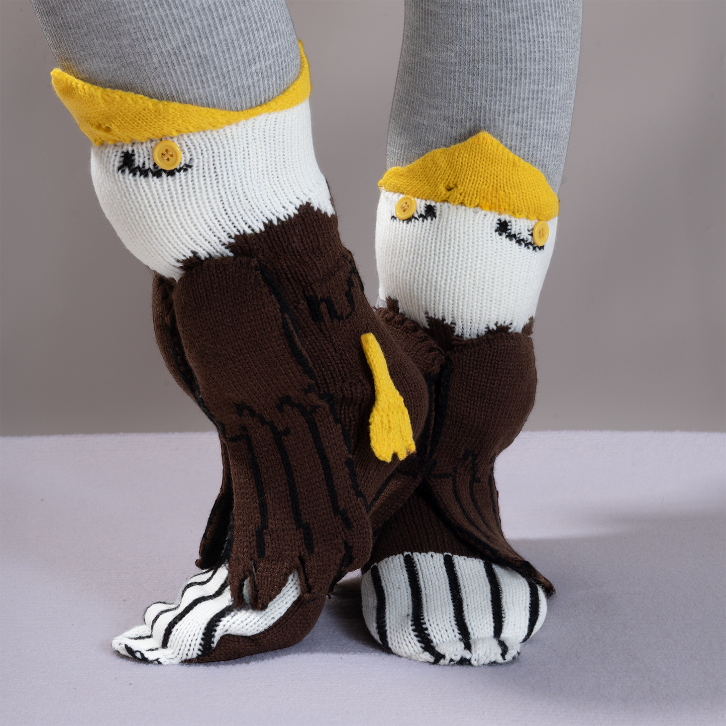 BOFFWAM Eagle Knit Socks-Quirky creative design & Comfy Soft knitted material, Carpet socks for Family Party Unisex Menswear Original