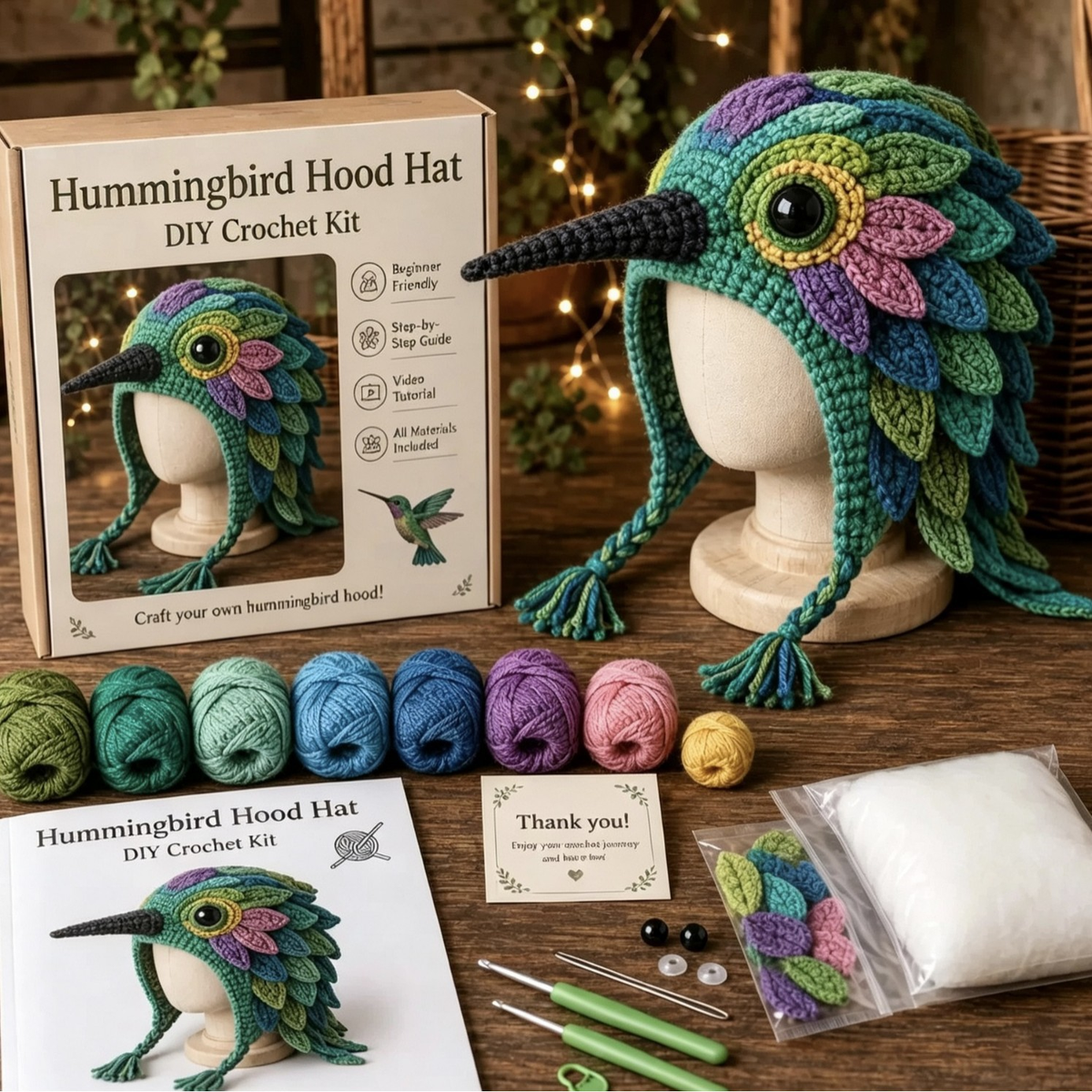 Dark Halloween Dragon Hood Hat DIY Crochet Kit — Craft Your Own Dark Magic