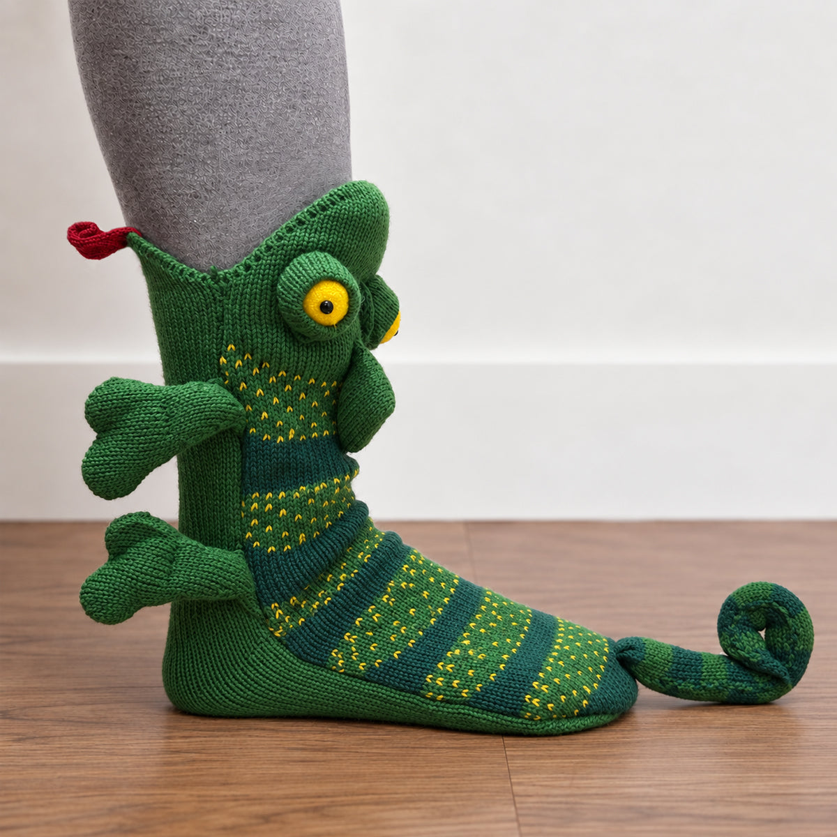 3D Chameleon Knit Socks – Funny Animal Novelty Socks