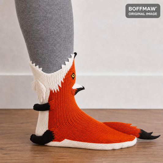 3D Red Fox Knit Socks – Cute Woodland Animal Cozy Socks