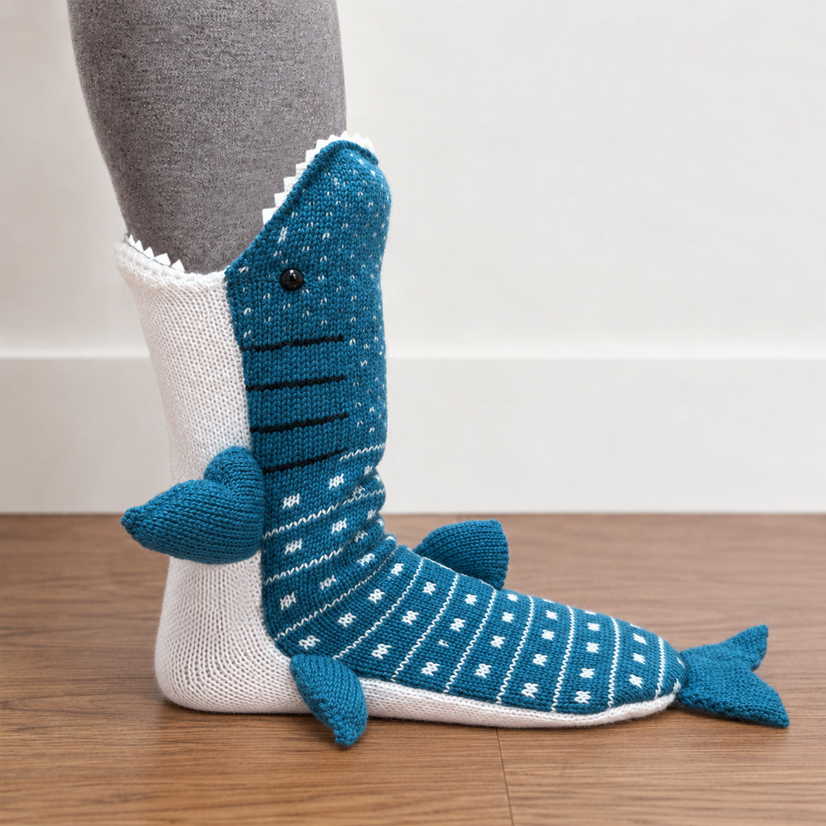 3D Whale Shark Knit Socks – Funny Animal Novelty Socks