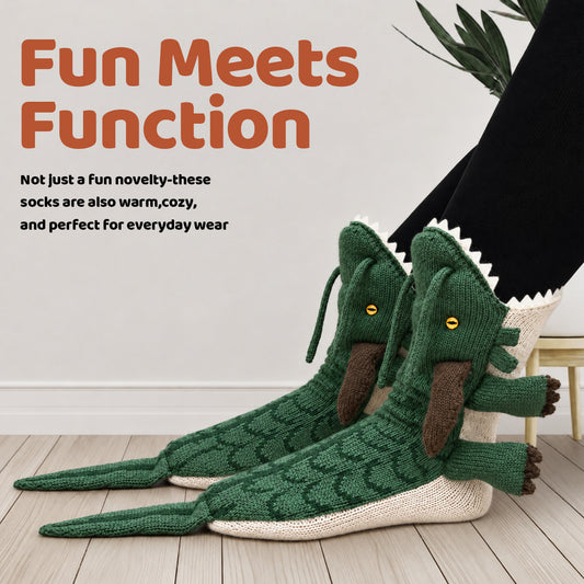 3D Dragon Knit Socks – Funny Animal Novelty Socks