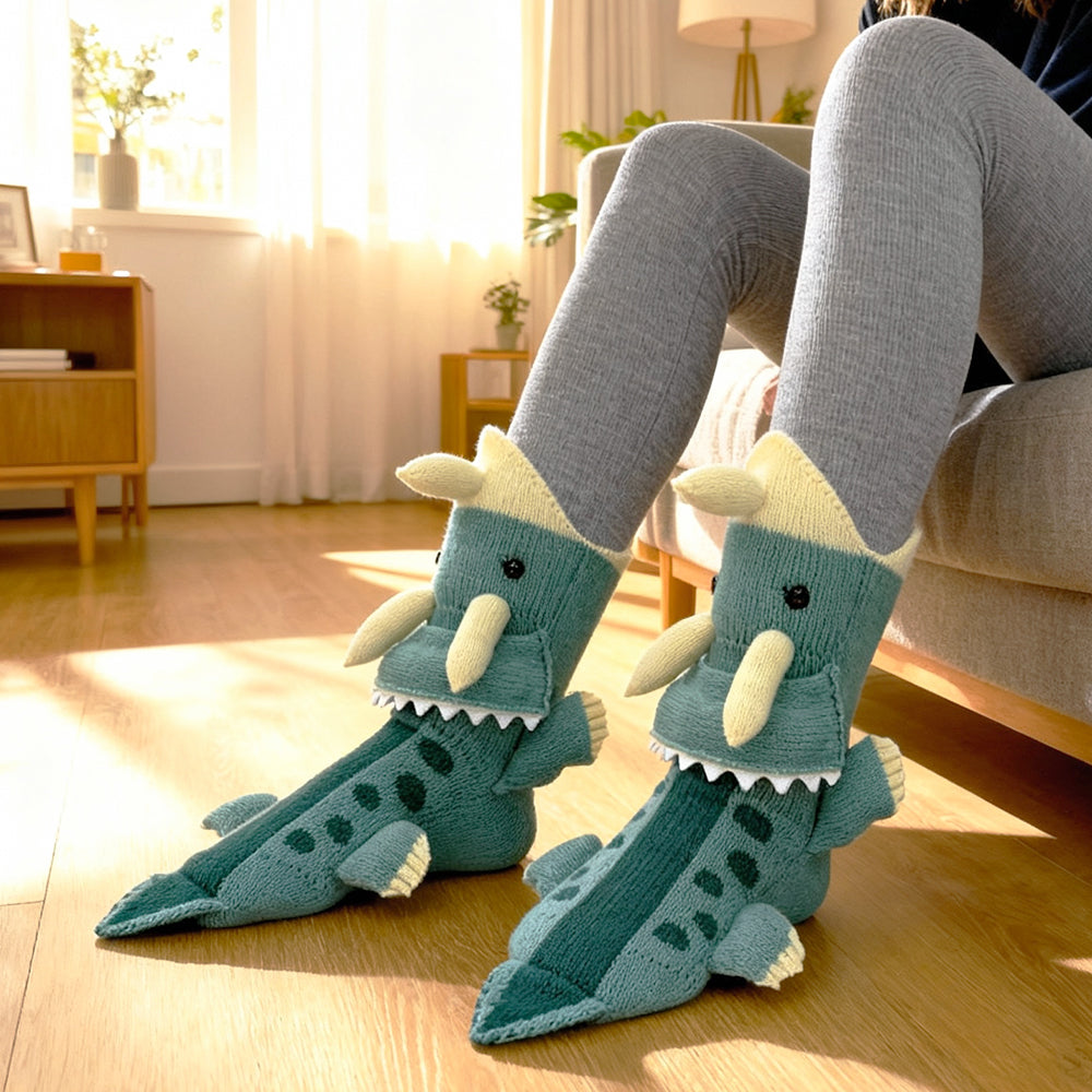 Triceratops-Stricksocken