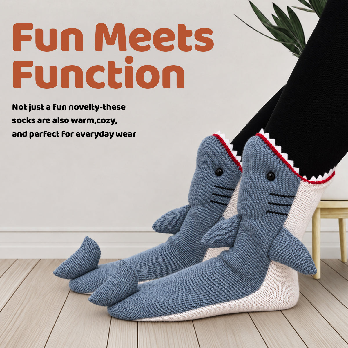 3D Shark Knit Socks – Funny Animal Novelty Socks