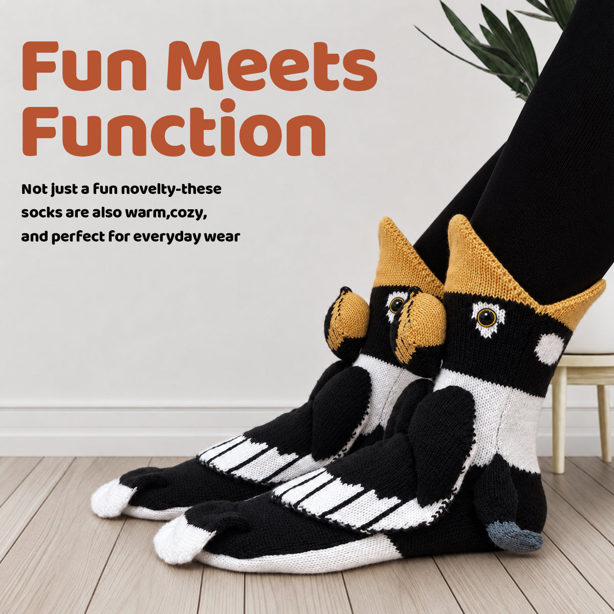 3D Hornbill Knit Socks – Funny Animal Novelty Socks