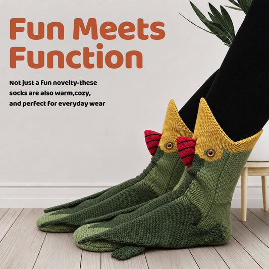 3D Pterodactyl Knit Socks – Funny Animal Novelty Socks