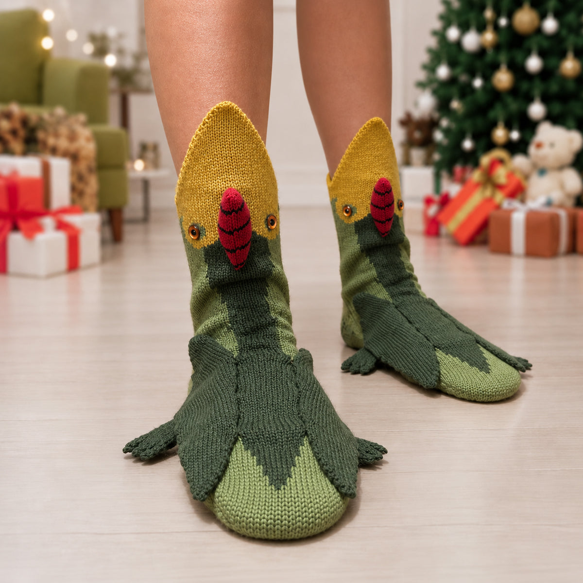 3D Pterodactyl Knit Socks – Funny Animal Novelty Socks