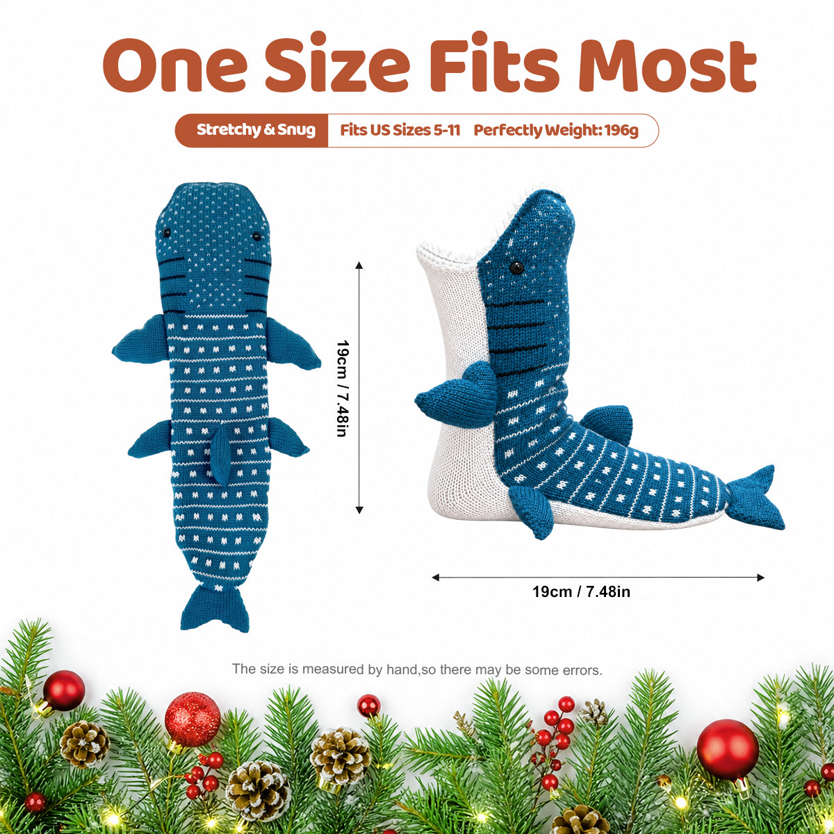 3D Whale Shark Knit Socks – Funny Animal Novelty Socks