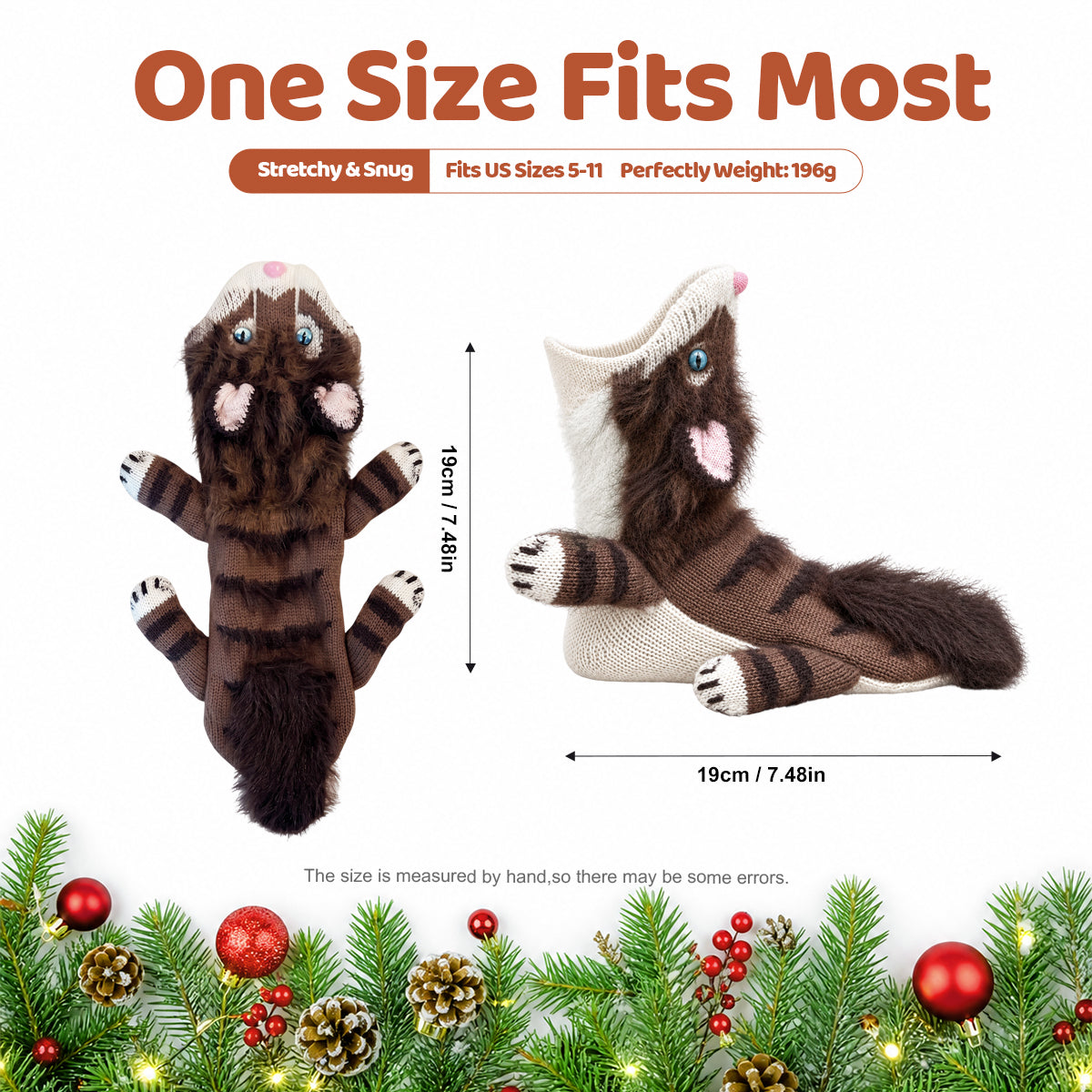 3D Maine Coon Cat Knit Socks – Funny Animal Novelty Socks