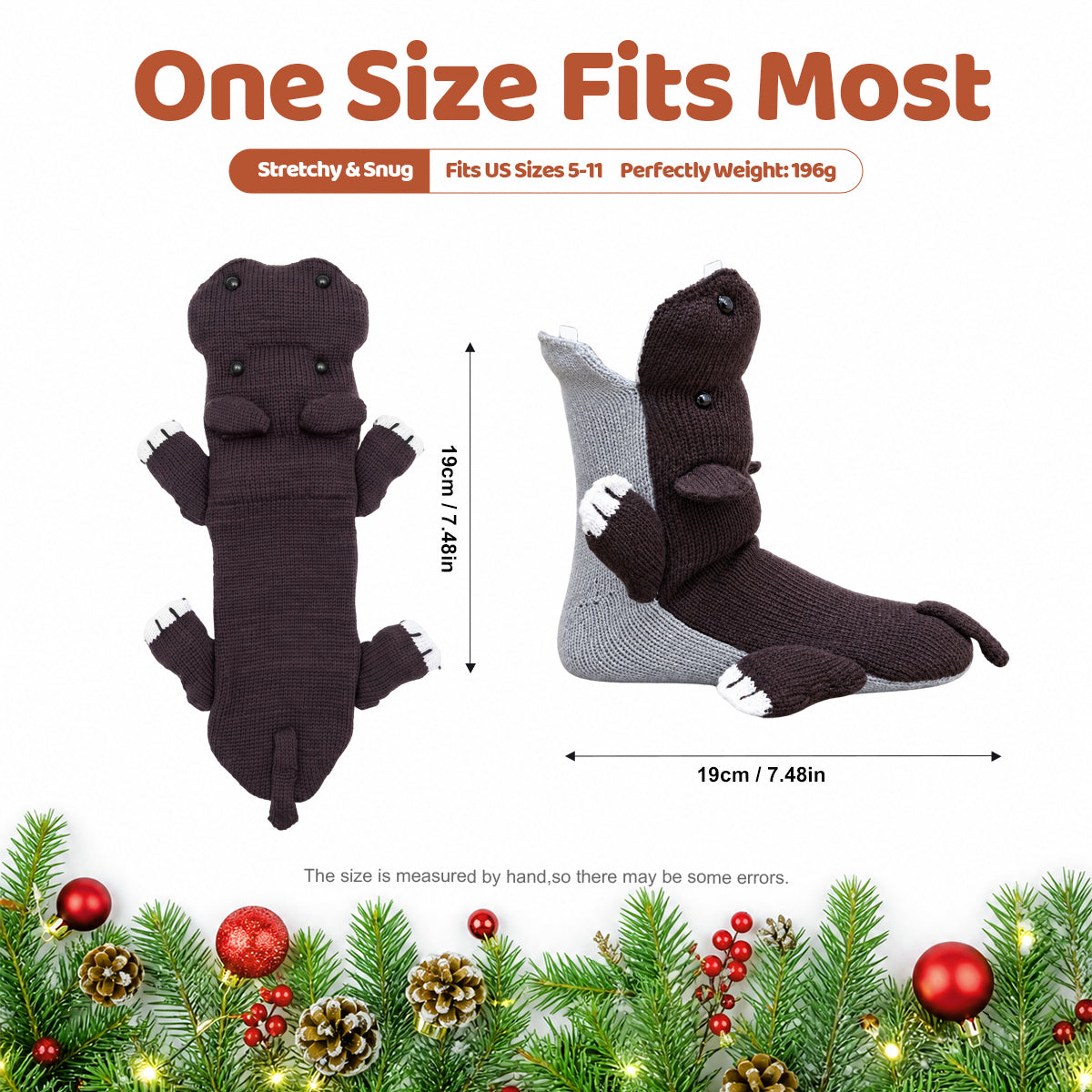 3D Hippo Knit Socks – Funny Animal Novelty Socks