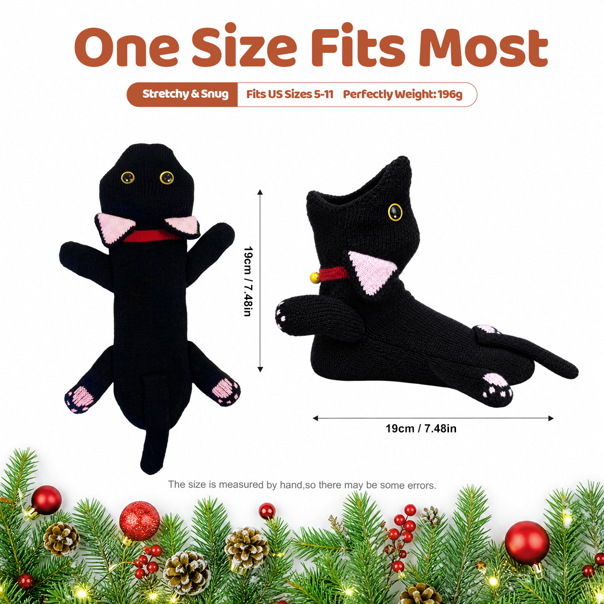 3D Black Cat Knit Socks – Funny Animal Novelty Socks