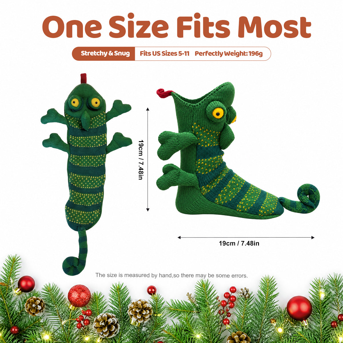 3D Chameleon Knit Socks – Funny Animal Novelty Socks
