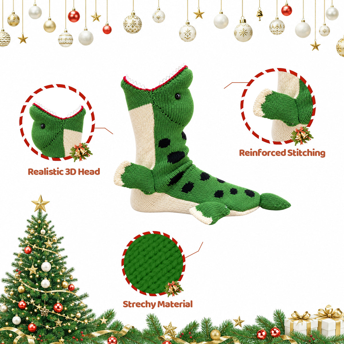 3D Brachiosaurus Knit Socks – Funny Animal Novelty Socks
