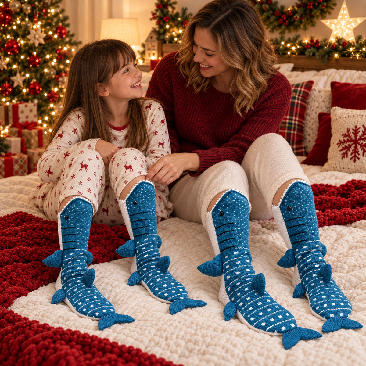 3D Whale Shark Knit Socks – Funny Animal Novelty Socks