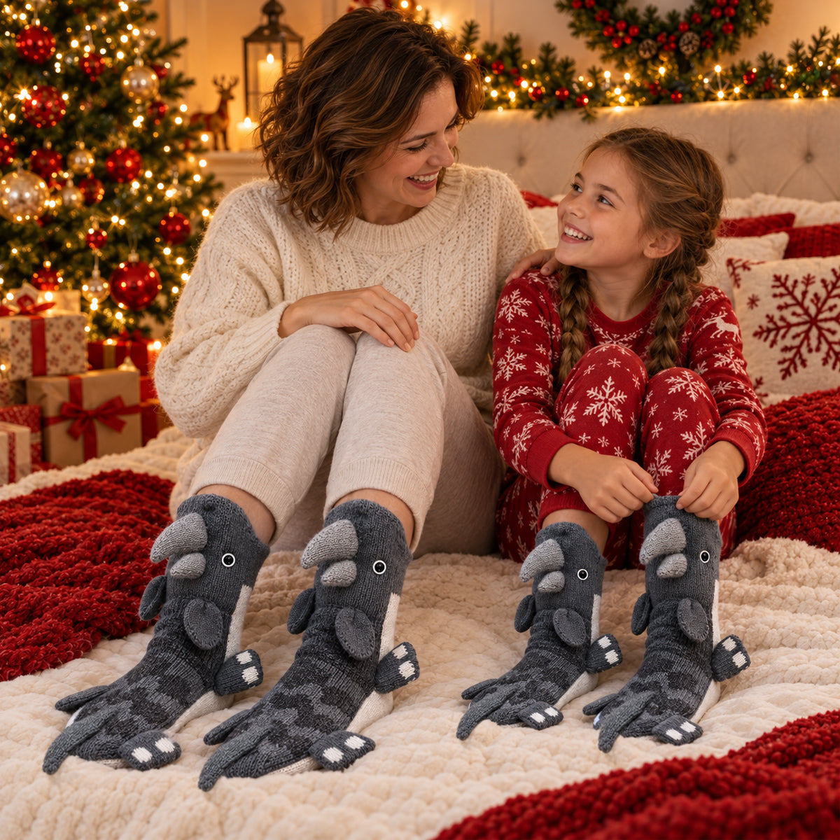 3D Rhinoceros Knit Socks – Funny Animal Novelty Socks