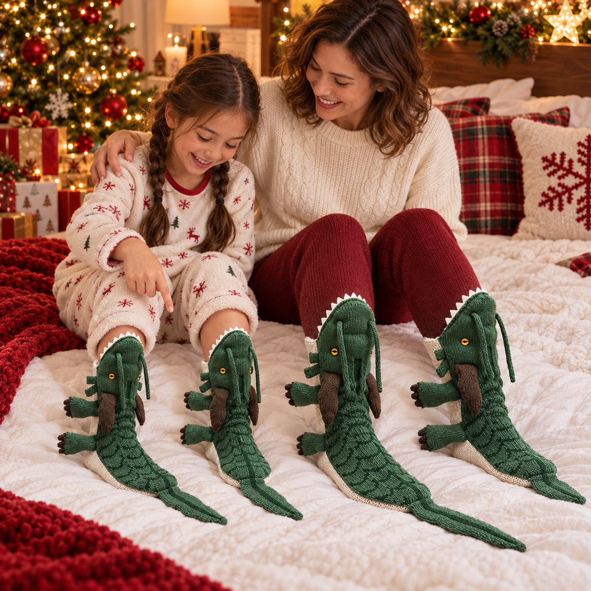 3D Dragon Knit Socks – Funny Animal Novelty Socks