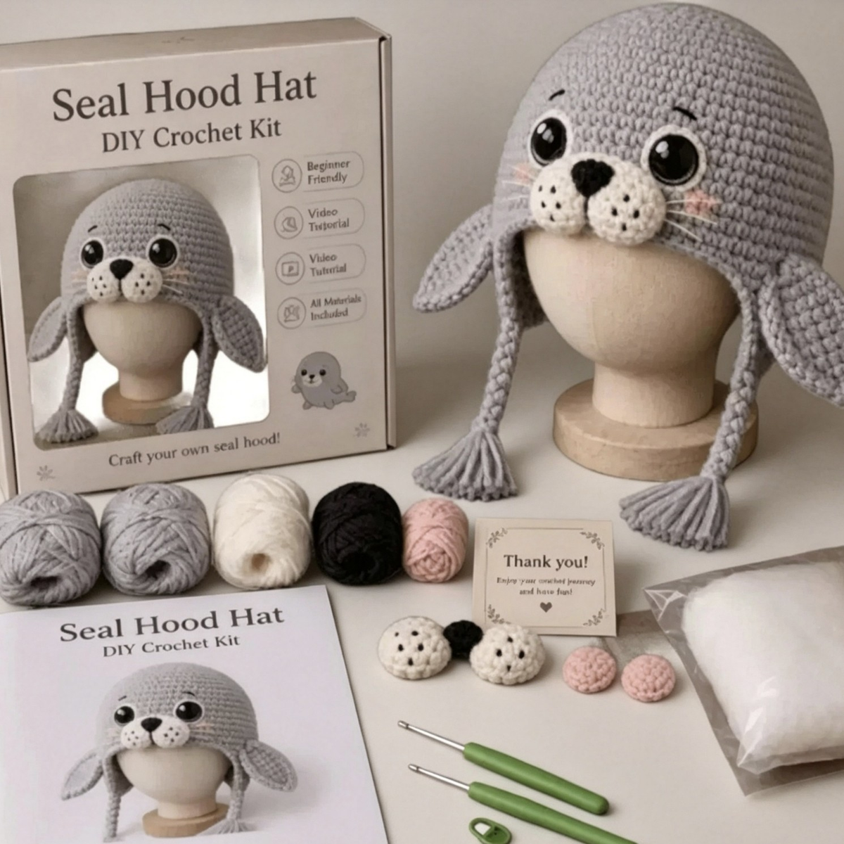 Dark Halloween Dragon Hood Hat DIY Crochet Kit — Craft Your Own Dark Magic