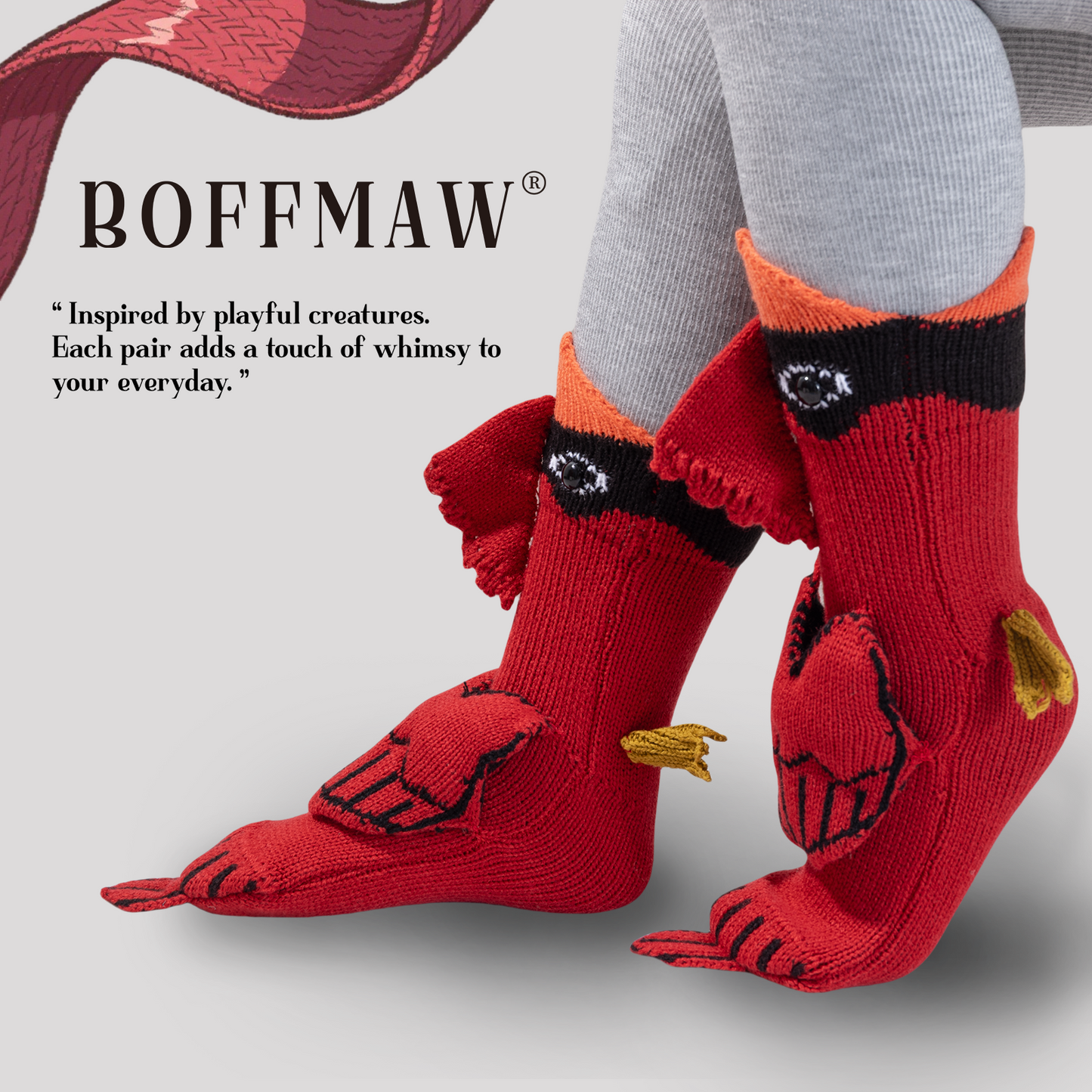 BOFFWAM Cardinal Knit Socks-Quirky creative design & Comfy Soft knitted material, Carpet socks for Family Party Menswear Original