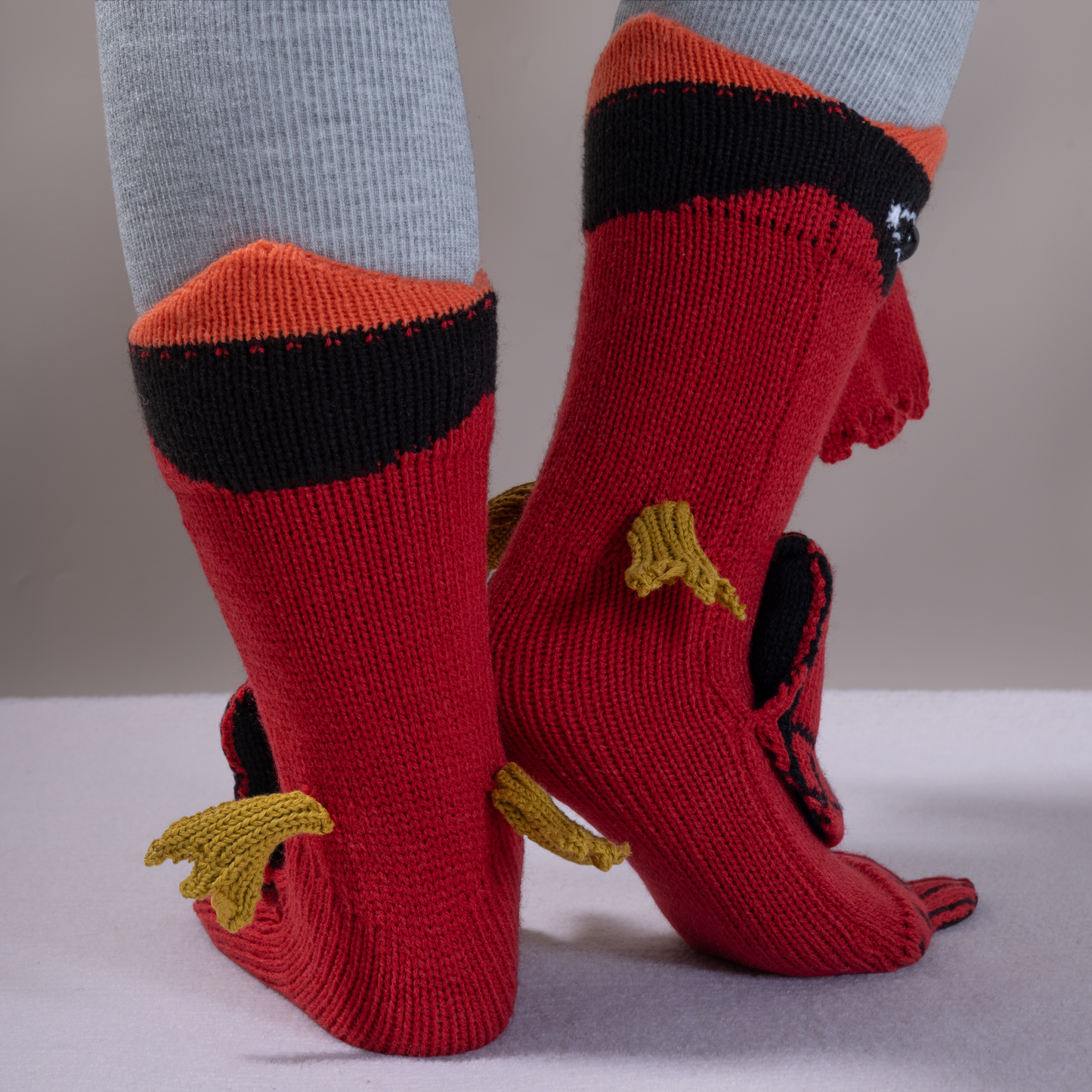 BOFFWAM Cardinal Knit Socks-Quirky creative design & Comfy Soft knitted material, Carpet socks for Family Party Menswear Original
