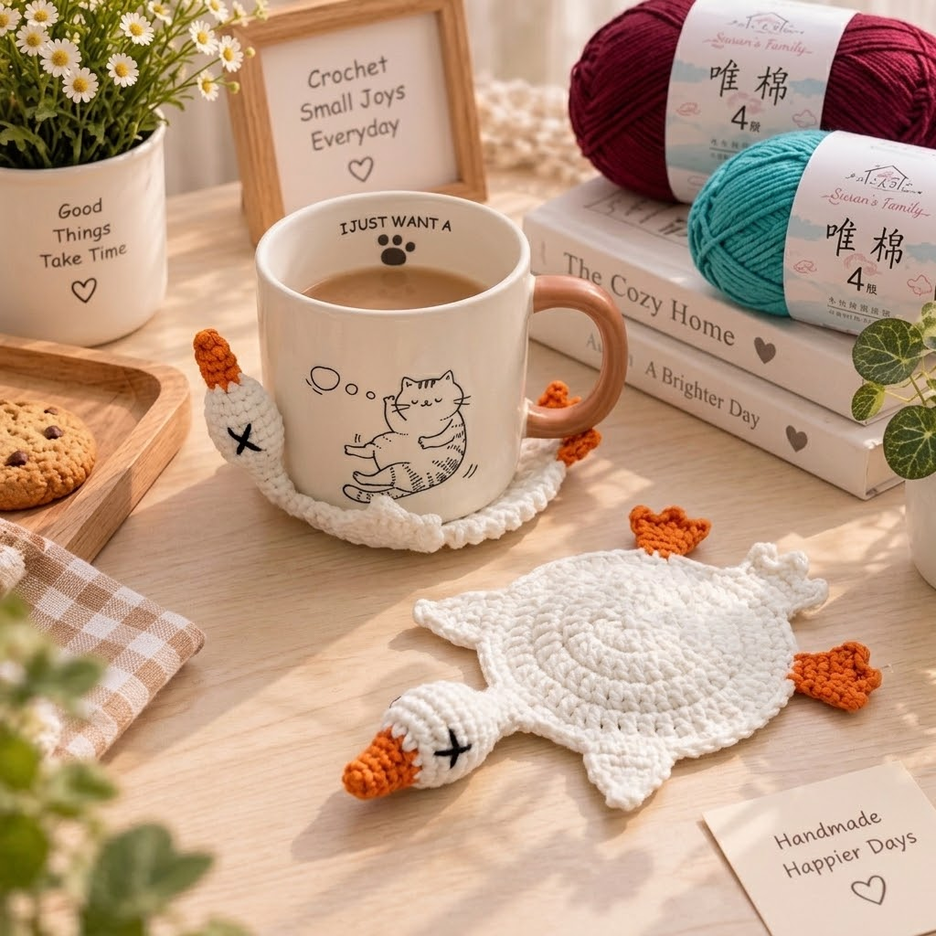 Squashed Animal Crochet Coasters — Add a Hilarious "Splat" to Your Desk