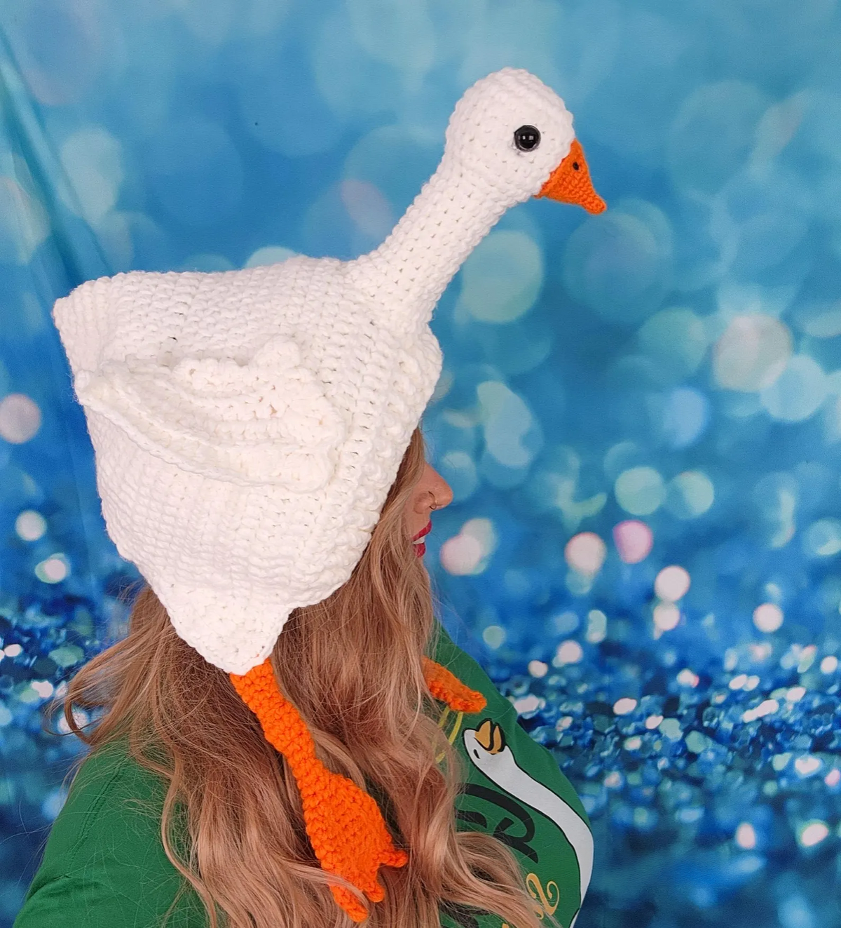 Handcrafted 3D Cute Goose Crochet Earflap Beanie with Neck & Webbed Foot Tassels