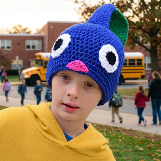 Red Sprout Creature 3D Handcrafted Crochet Beanie Hat