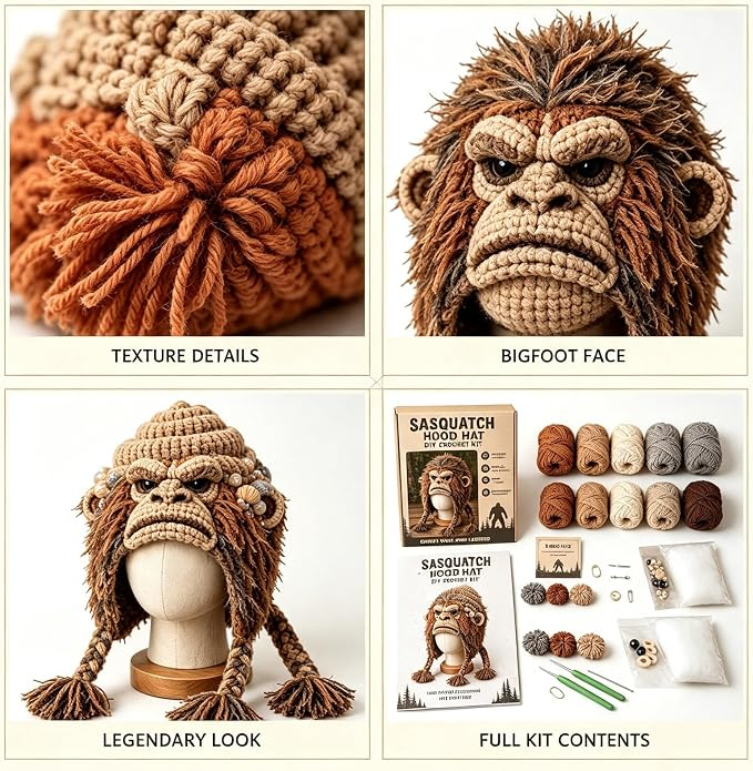 Cardinal Hood Hat DIY Crochet Kit — Craft a Meaningful Winter Companion