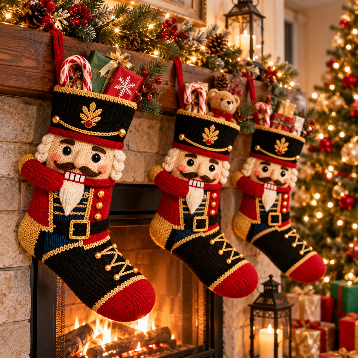 3D Nutcracker Christmas Stocking Socks