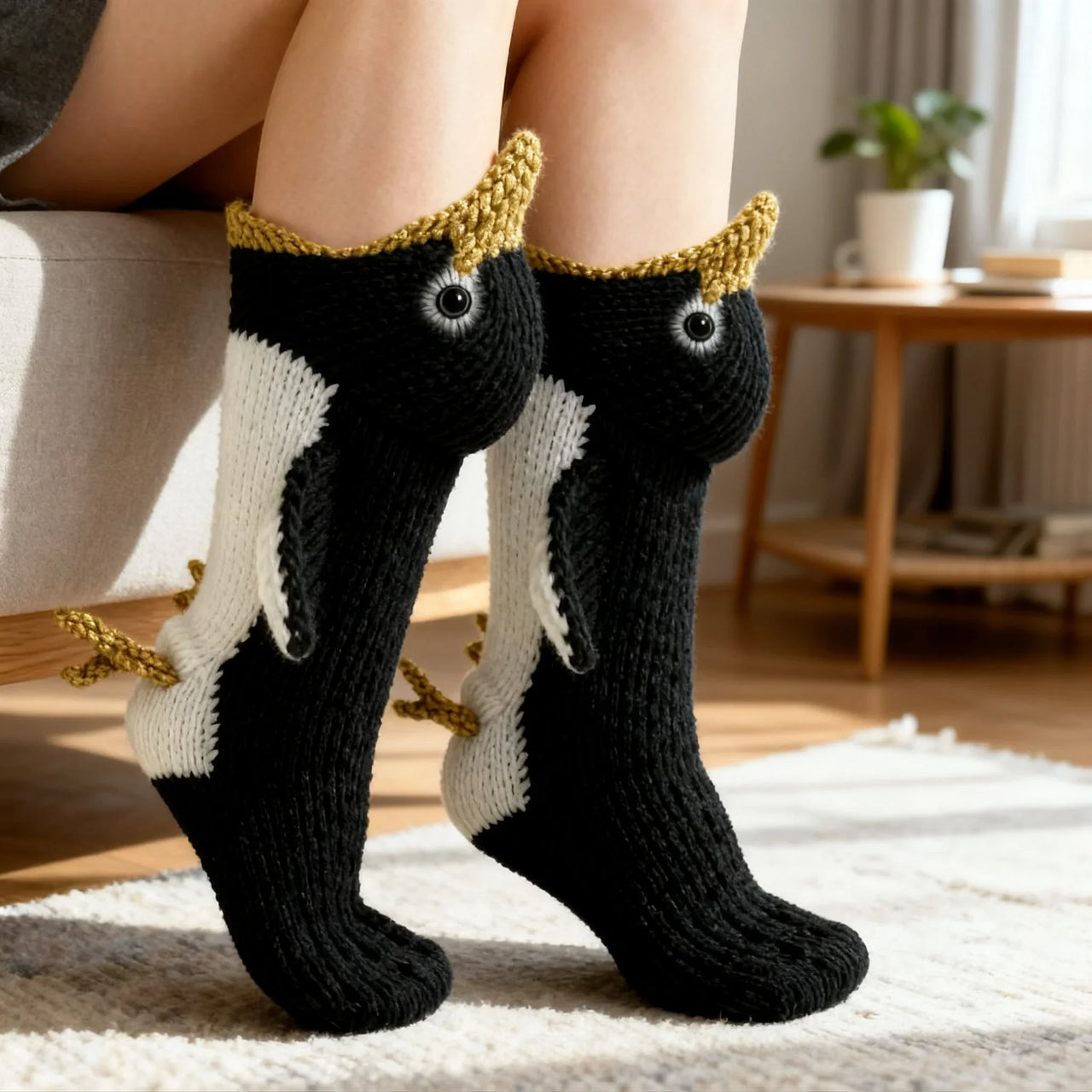 Penguin Knit Socks