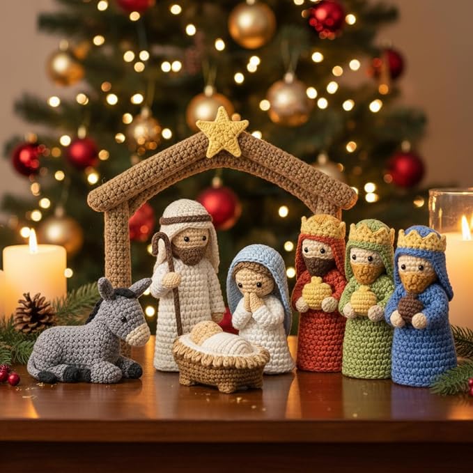 O Holy Night: 8-Piece Handcrafted Nativity Scene Set
