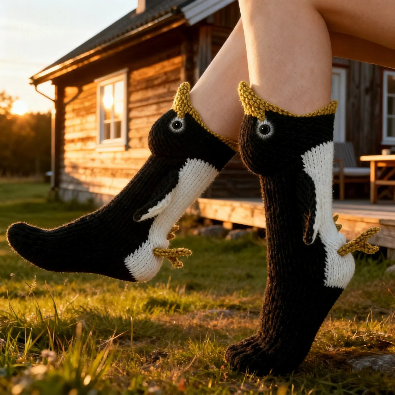 Penguin Knit Socks