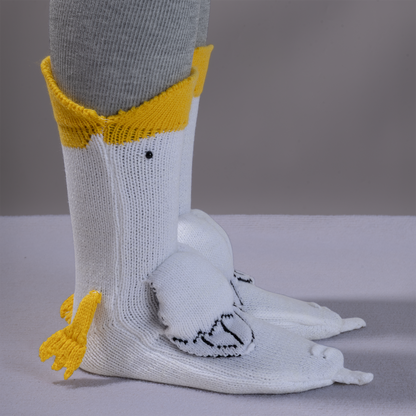 BOFFWAM Duck Knit Socks-Quirky creative design & Comfy Soft knitted material, Carpet socks for Family Party Menswear Original thigh high socks