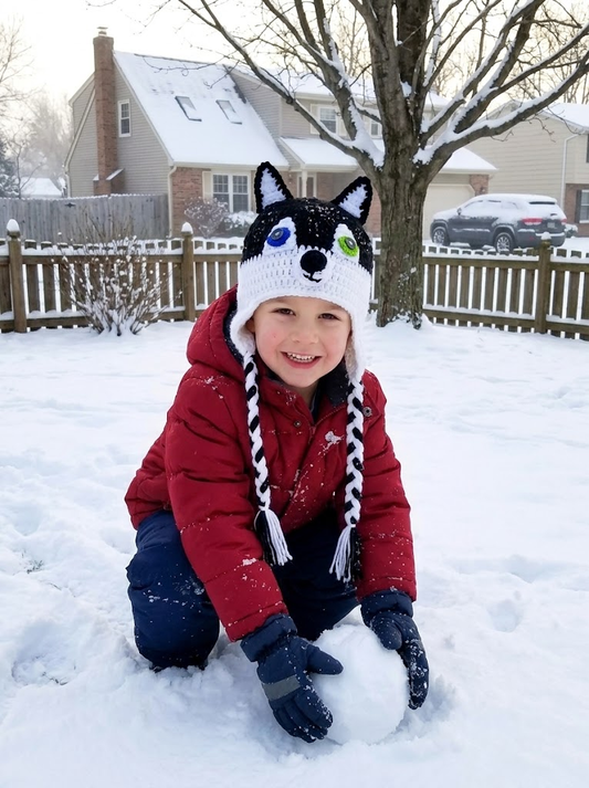 Winter Explorer 3D Husky Knit Earflap Hat