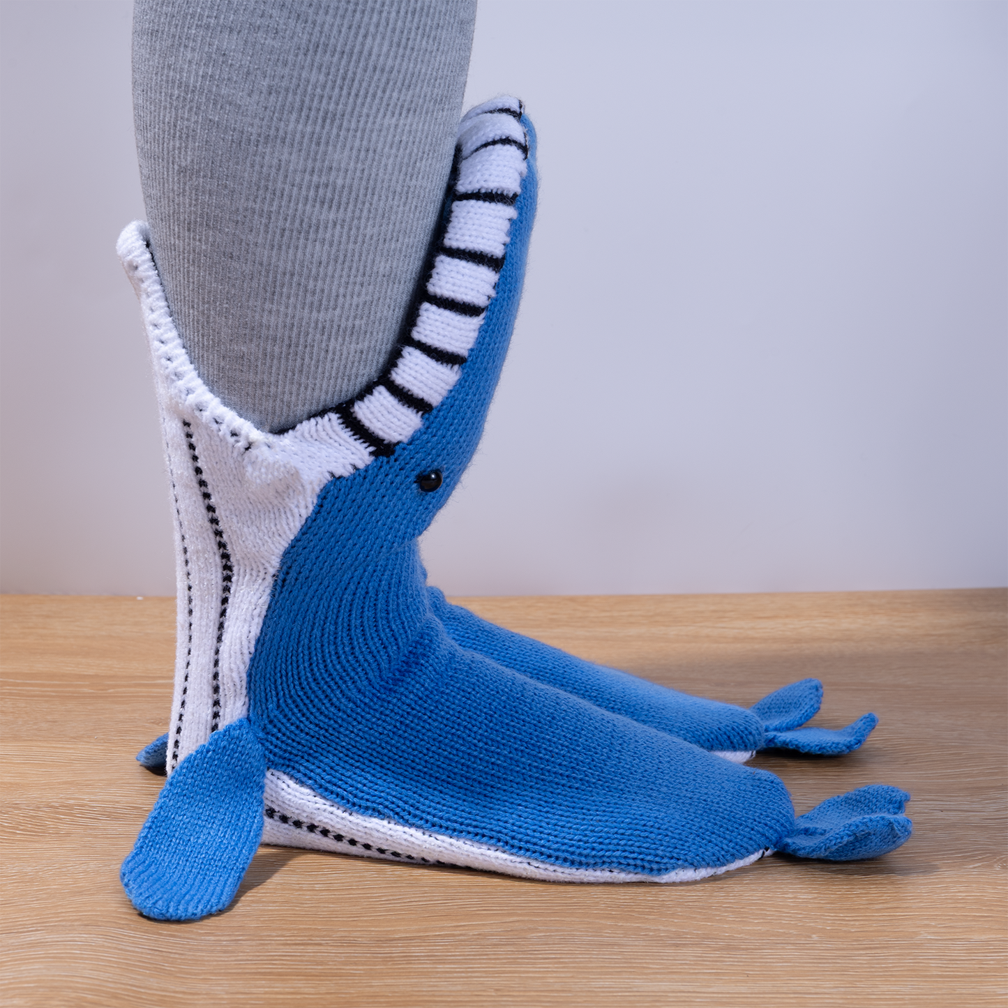 BOFFWAM Whale Knit Socks-Quirky creative design & Comfy Soft knitted material, Carpet socks for Family Party Funny Menswear Original