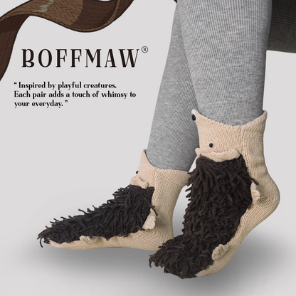 BOFFWAM Hedgehog Knit Socks-Quirky creative design & Comfy Soft knitted material, Carpet socks for Family Party Homewear Menswear Original