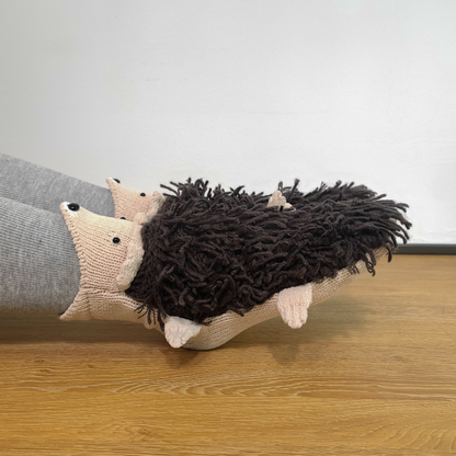 BOFFWAM Hedgehog Knit Socks-Quirky creative design & Comfy Soft knitted material, Carpet socks for Family Party Homewear Menswear Original