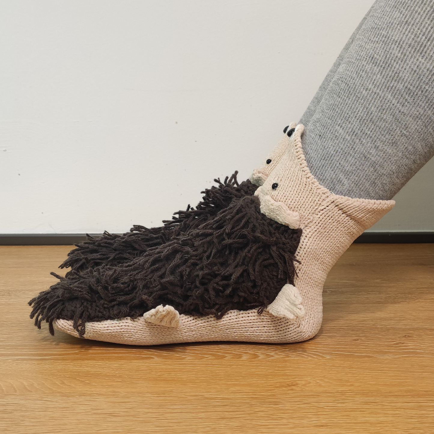 BOFFWAM Hedgehog Knit Socks-Quirky creative design & Comfy Soft knitted material, Carpet socks for Family Party Homewear Menswear Original