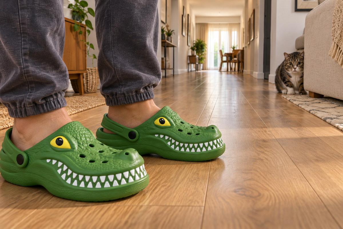 3D Crocodile Clogs – Green EVA Non-Slip Garden Shoes