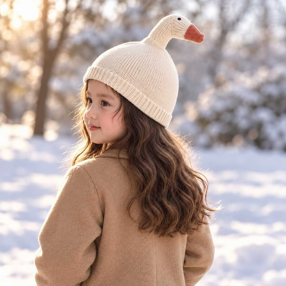 3D Honking Goose Knit Beanie  for kids and women