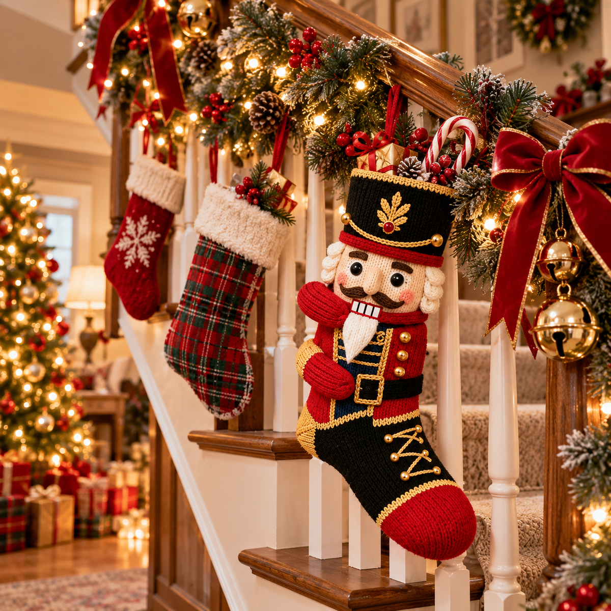 3D Nutcracker Christmas Stocking Socks