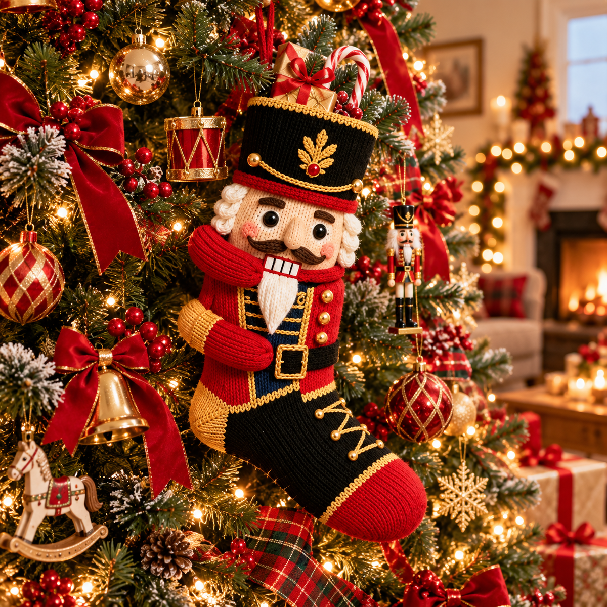 3D Nutcracker Christmas Stocking Socks