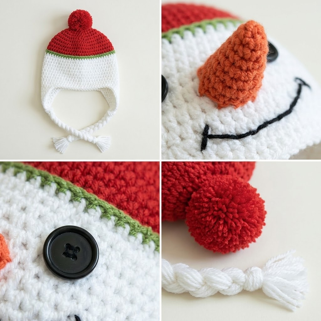 Winter Frosty 3D Snowman Knit Earflap Hat