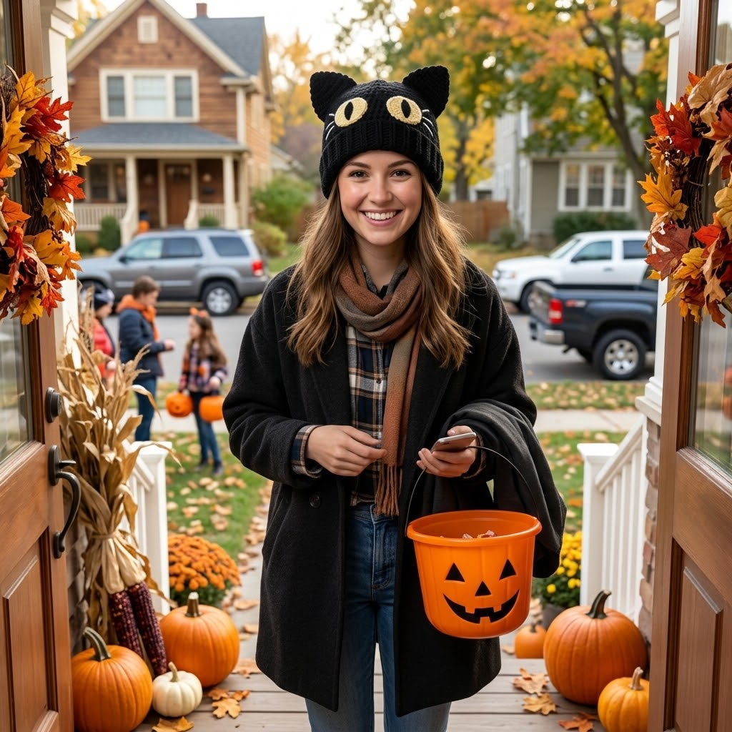 Cozy Feline 3D Black Cat Knit Hat